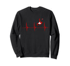 Switzerland Swiss Flag Heartbeat Ekg Sweatshirt - Graphic Print Unisex