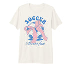 Soccer Fan Coquette Bow Tri Blend T-Shirt - Fun Novelty Design Men Women