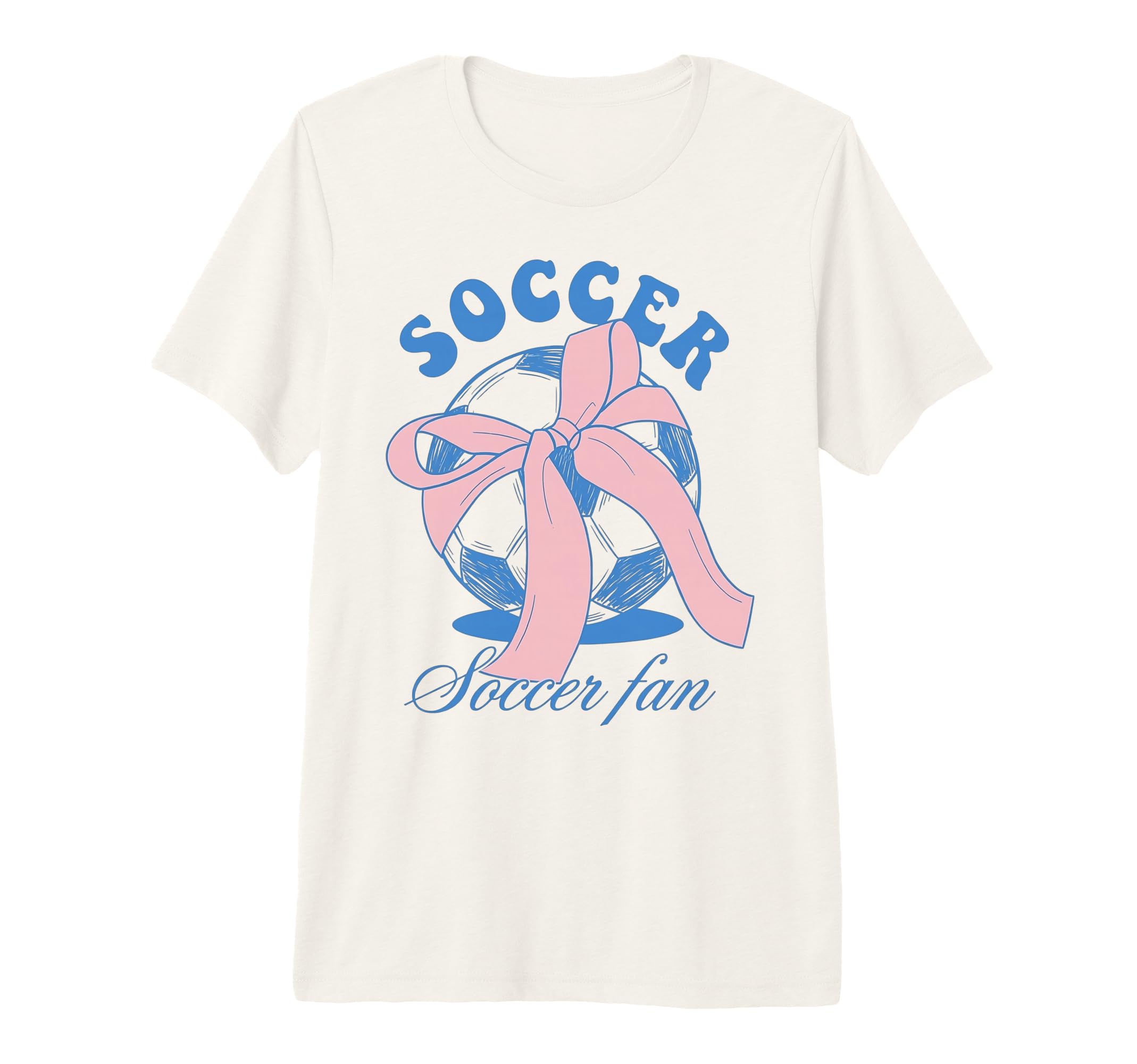 Soccer Fan Coquette Bow Tri Blend T-Shirt - Fun Novelty Design Men Women