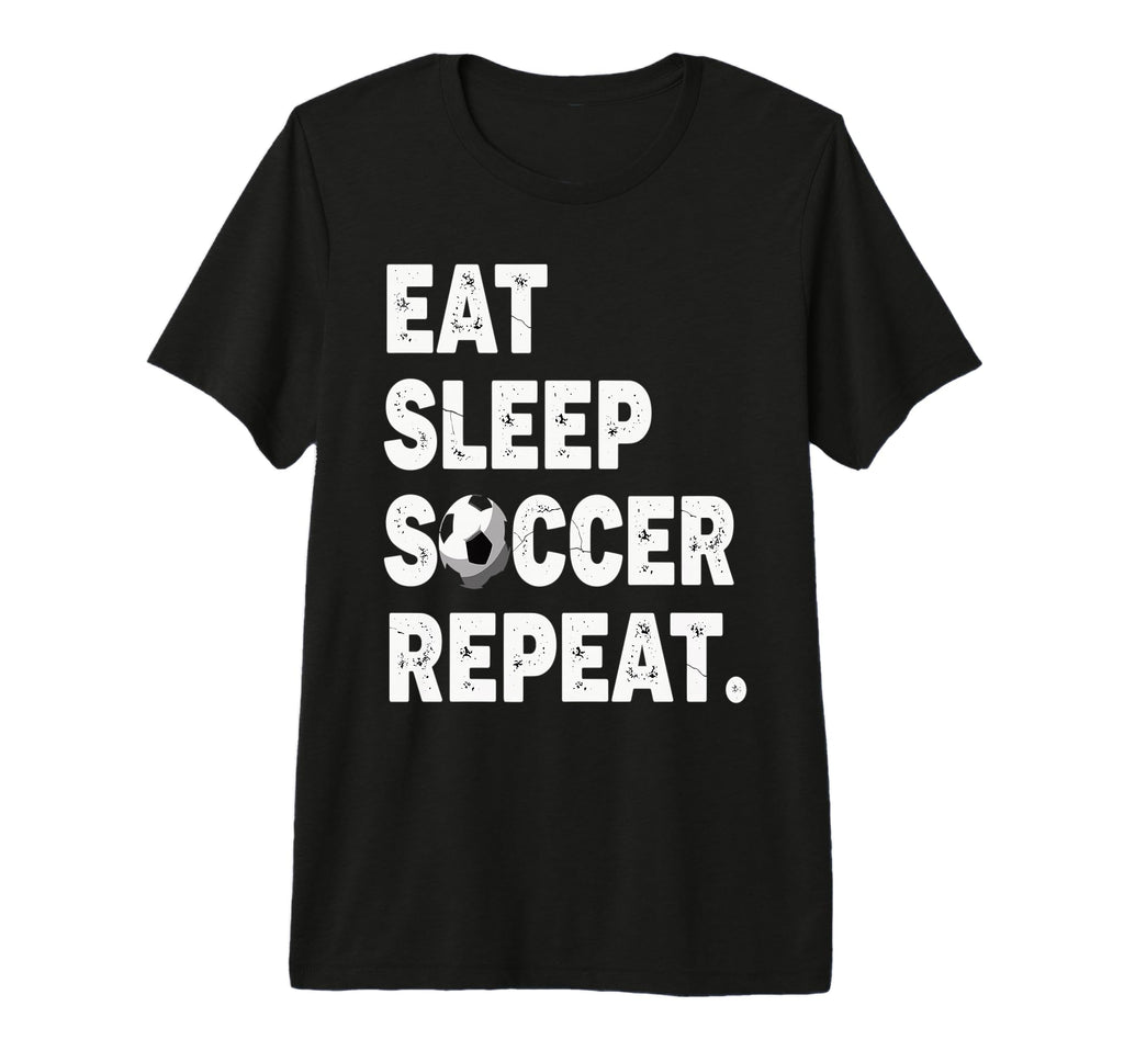 Eat Sleep Soccer Repeat Football T-Shirt - Minimalist Print Men Women