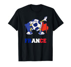France Soccer Dabbing Soccer Ball T-Shirt - Fun Novelty Design Men Women