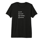 Eat Sleep Football Repeat Soccer Player T-Shirt - Trendy Graphic Unisex