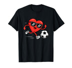 Funny Soccer Valentines Day Heart Mens T-Shirt - Trendy Graphic Men Women