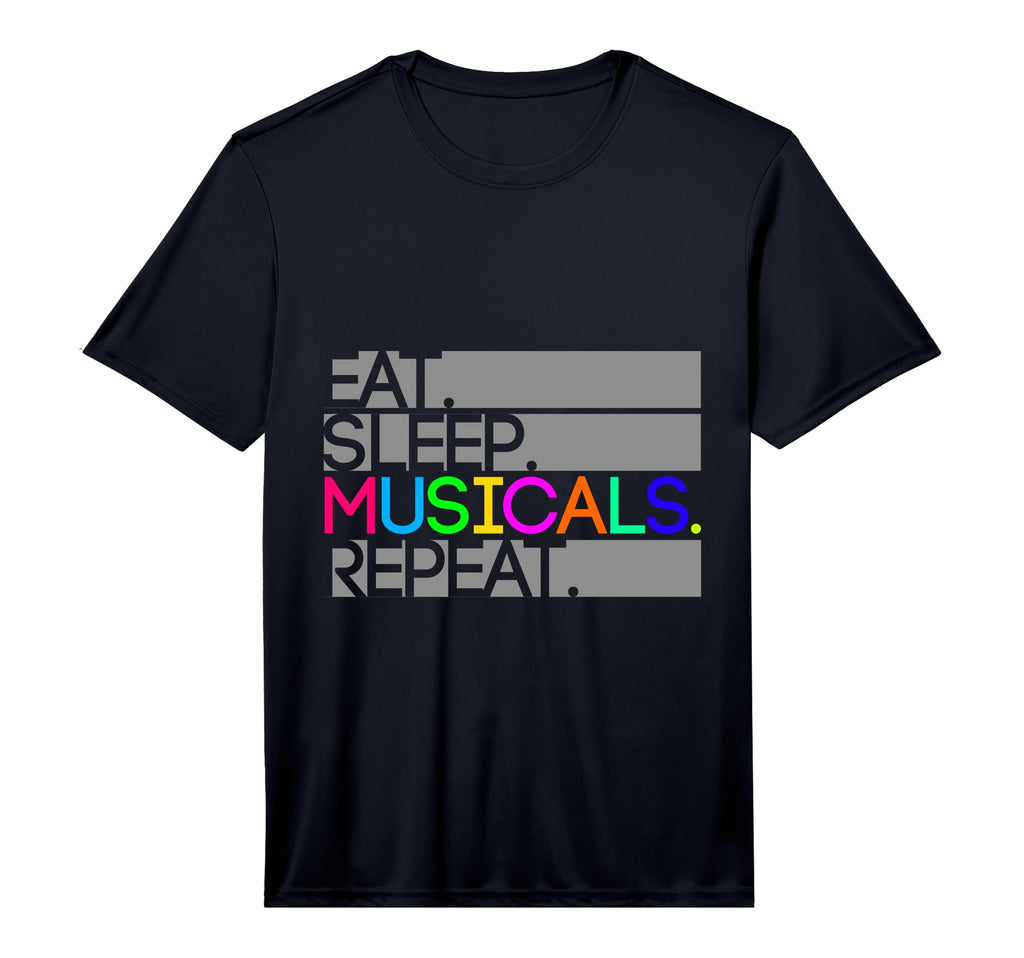 Eat Sleep Musicals Repeat Musical T-Shirt - Aesthetic Graphic for Adults