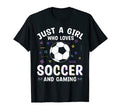 Who Loves Soccer And Gaming T-Shirt - Trendy Graphic for Adults