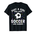 Who Loves Soccer And Gaming T-Shirt - Trendy Graphic for Adults