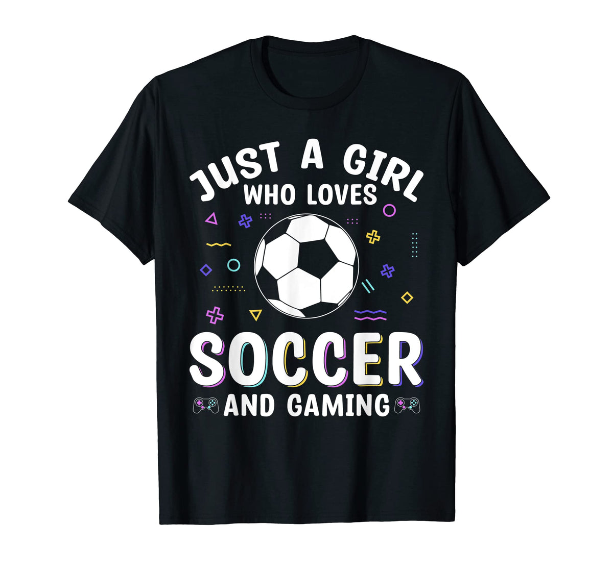 Who Loves Soccer And Gaming T-Shirt - Trendy Graphic for Adults