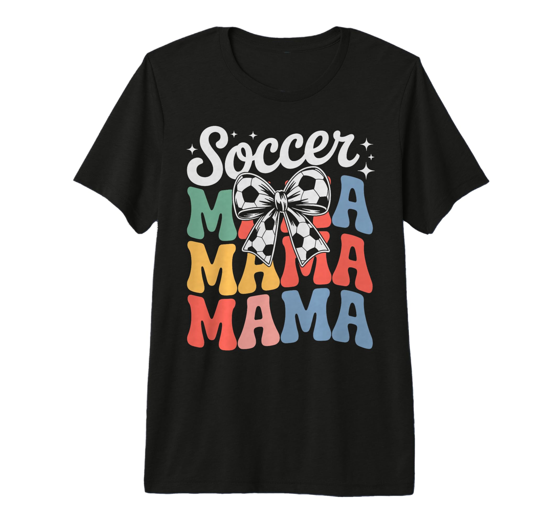 Groovy Soccer Football Player Mama Fan T-Shirt - Graphic Print Unisex