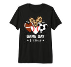 Game Day Vibes Funny Baseball Soccer T-Shirt - Graphic Print for Adults