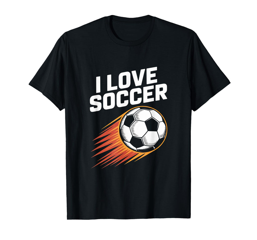 I Love Soccer Bold Ball Fun T-Shirt - Custom Art Print Men Women