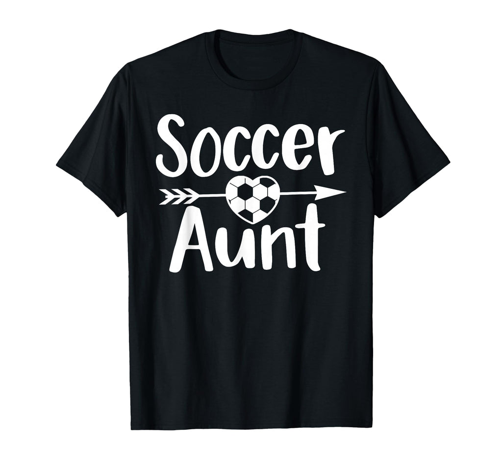 Soccer Aunt Heart Sport Lover T-Shirt - Fun Novelty Design Men Women