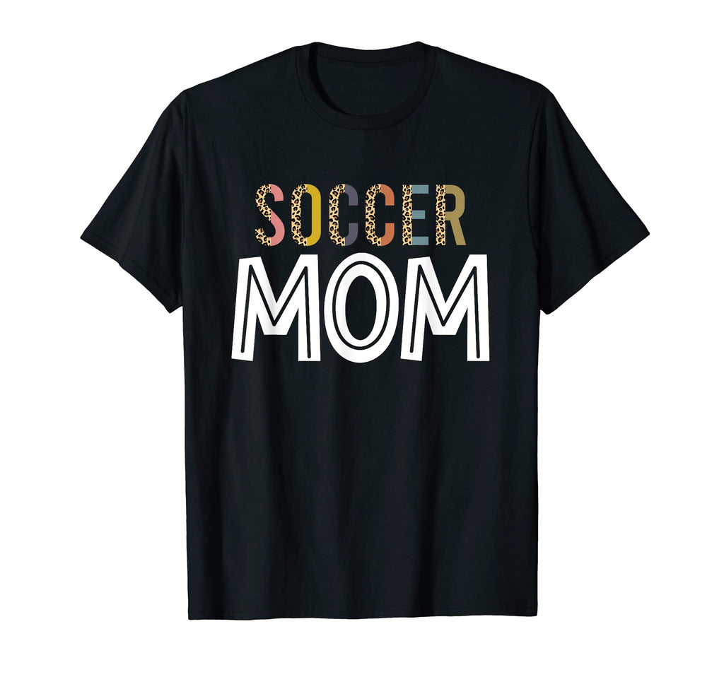 Leopard Soccer Mama Soccer Mom Gifts T-Shirt - Trendy Graphic Unisex