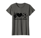 Soccer Player Peace Love Soccer Player T-Shirt - Custom Art Print Men Women