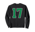 Kelly Green White Number 17 Jersey Sweatshirt - Trendy Graphic for Adults