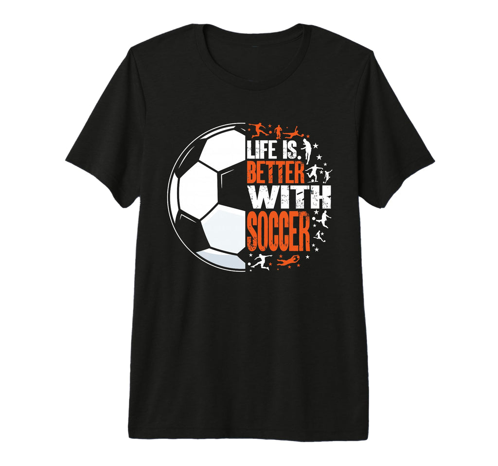 Life Is Better Soccer Funny Tri Blend T-Shirt - Graphic Print Unisex