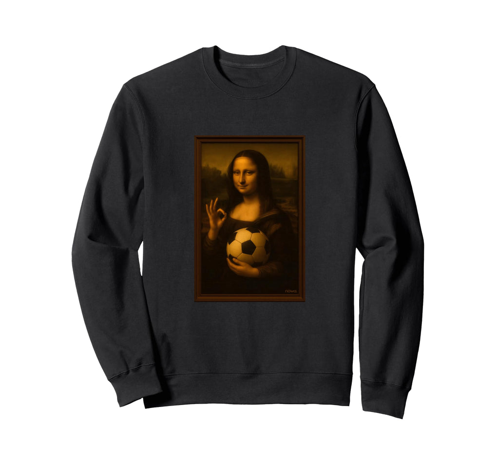 Hoops Nowa Mona Lisa Loves Soccer Sweatshirt - Aesthetic Graphic Unisex
