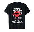 Soccer Heart Valentines Day Love T-Shirt - Graphic Print for Adults