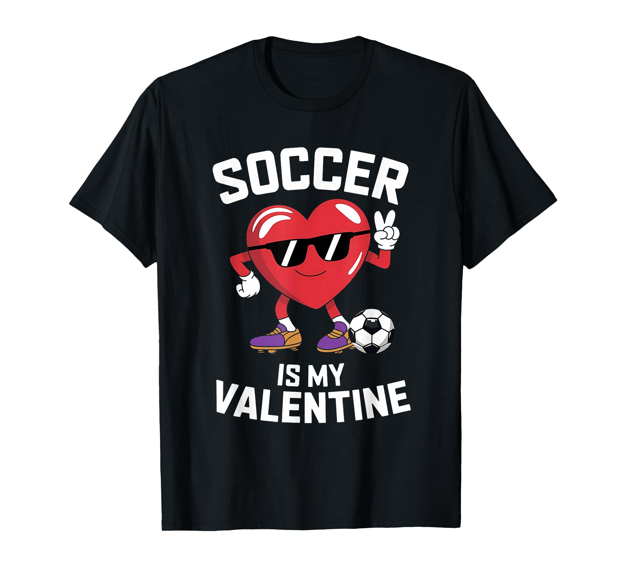 Soccer Heart Valentines Day Love T-Shirt - Graphic Print for Adults