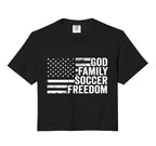 God Family Soccer Freedom Player Coach Hoodie - Trendy Graphic for Adults