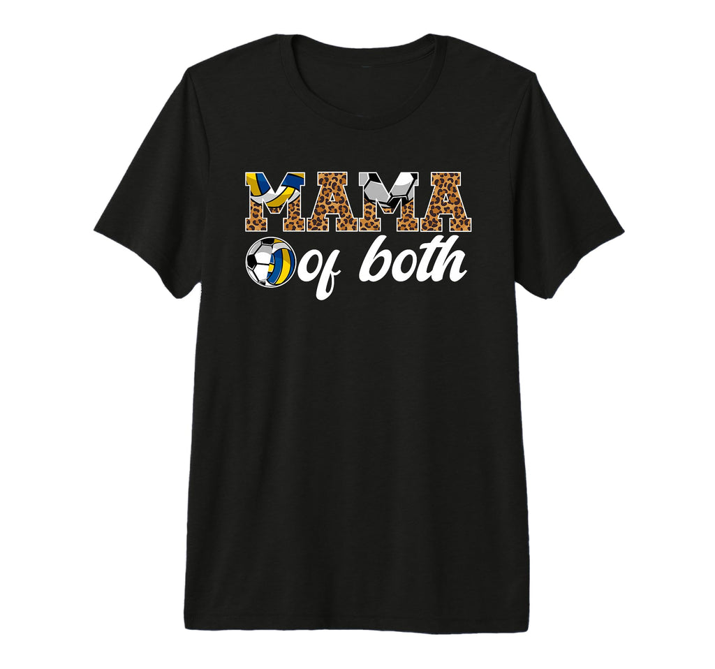 Mama Both Leopard Soccer Volleyball T-Shirt - Streetwear Style Men Women