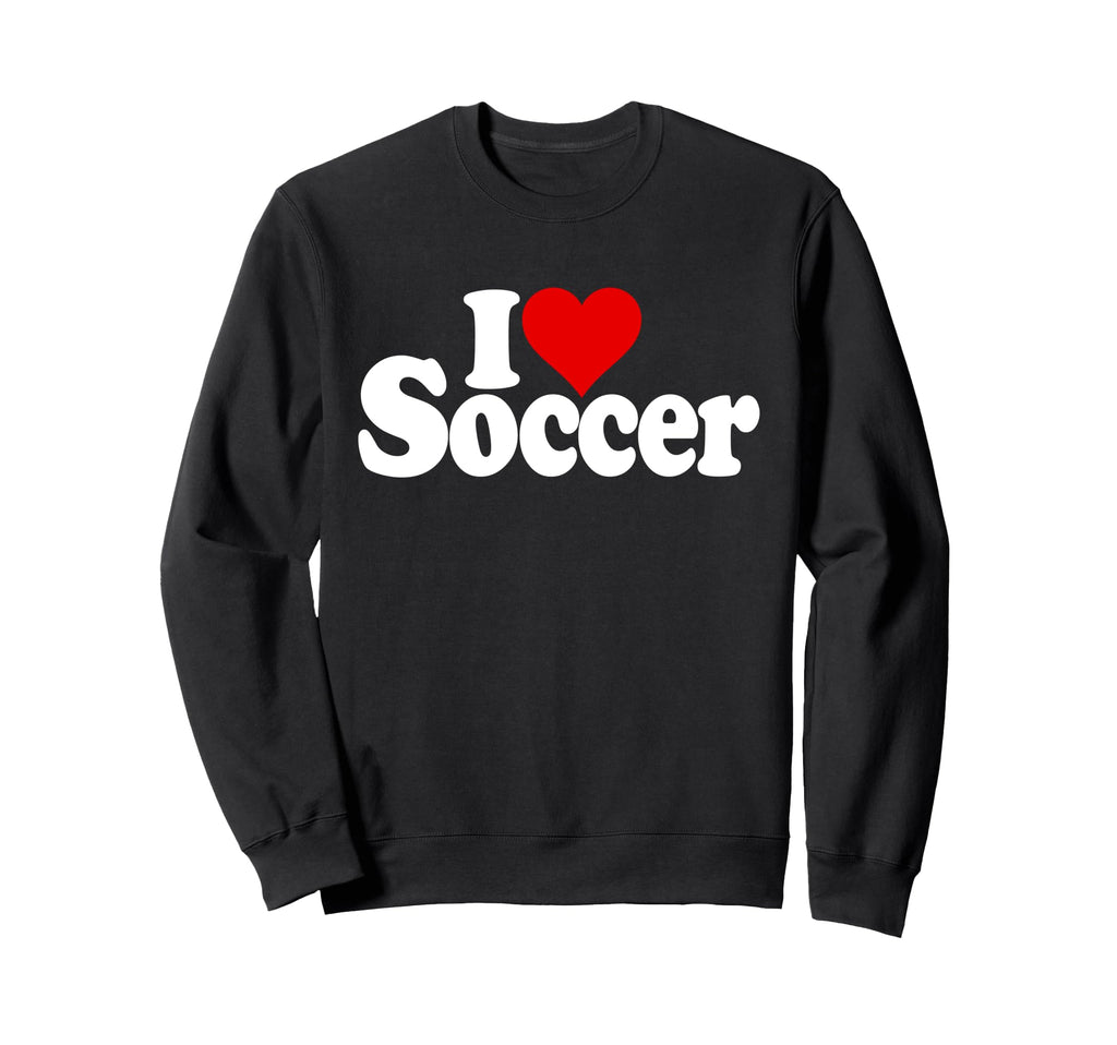 I Love Heart Soccer Football Sports Sweatshirt - Unique Graphic Unisex