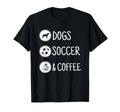 Soccer Lover Dogs Soccer Coffee T-Shirt - Minimalist Print for Adults