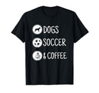 Soccer Lover Dogs Soccer Coffee T-Shirt - Minimalist Print for Adults