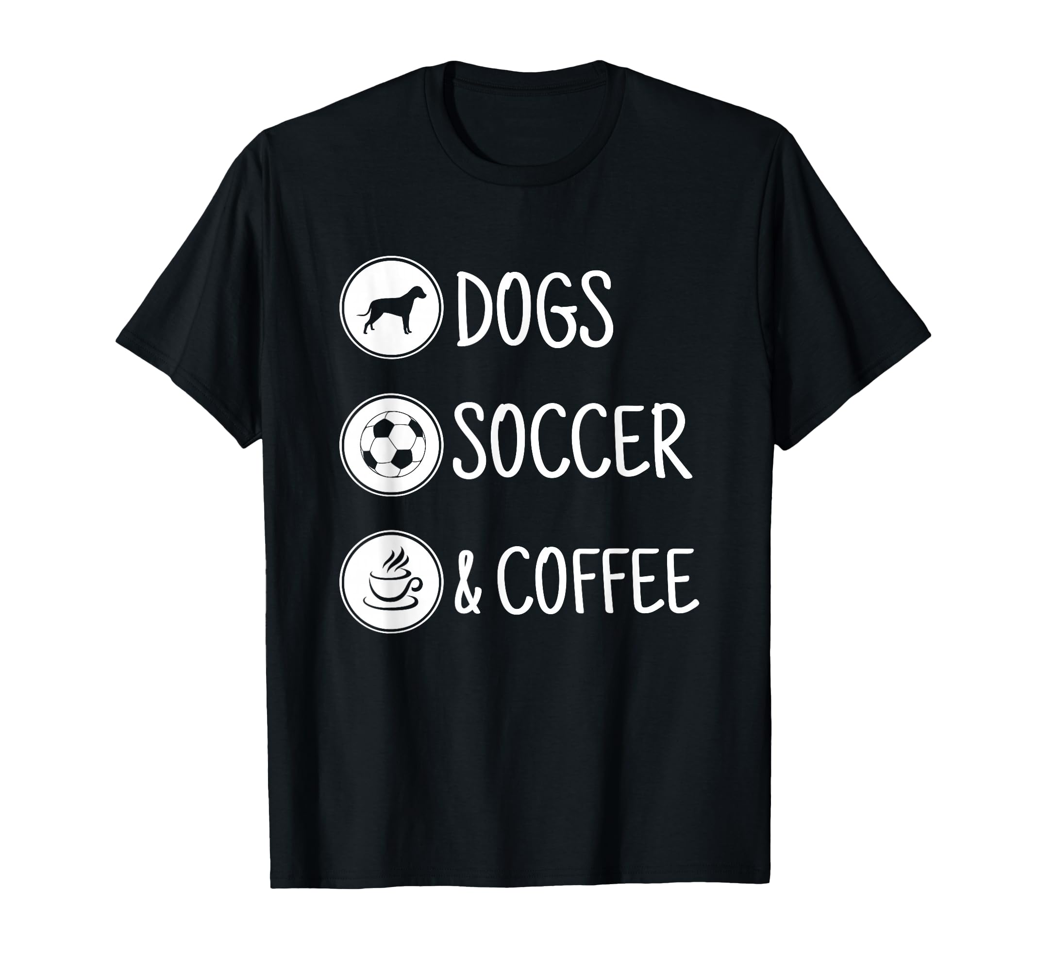 Soccer Lover Dogs Soccer Coffee T-Shirt - Minimalist Print for Adults