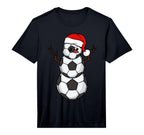 Soccer Ball Snowman Game Sport Nativity T-Shirt - Minimalist Print Unisex