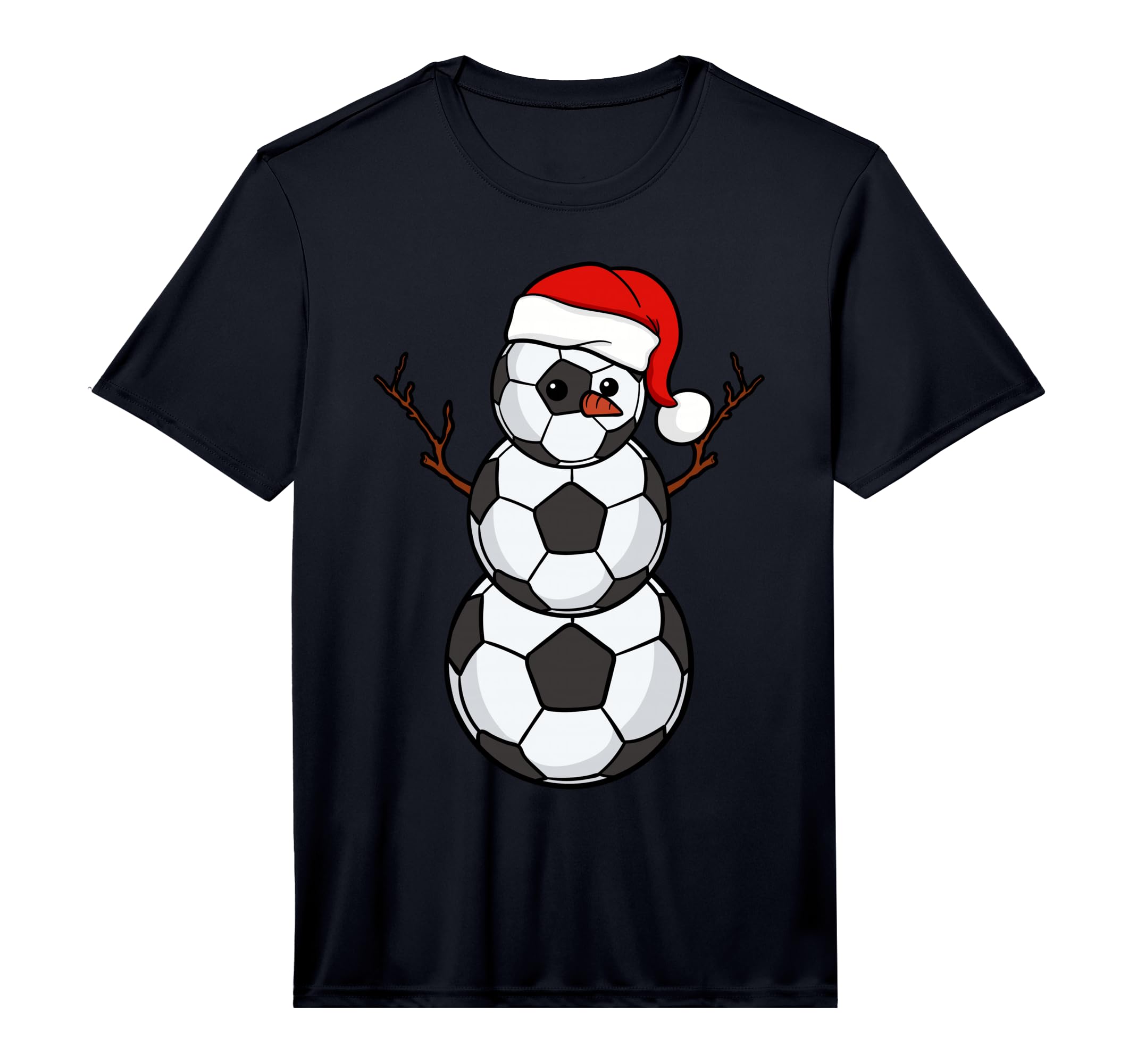 Soccer Ball Snowman Game Sport Nativity T-Shirt - Minimalist Print Unisex