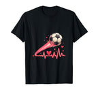 Soccer Heartbeat Motion Energy Art T-Shirt - Casual Everyday Wear Unisex