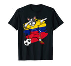 Dabbing French Bulldog Venezuela Soccer T-Shirt - Custom Art Print Unisex