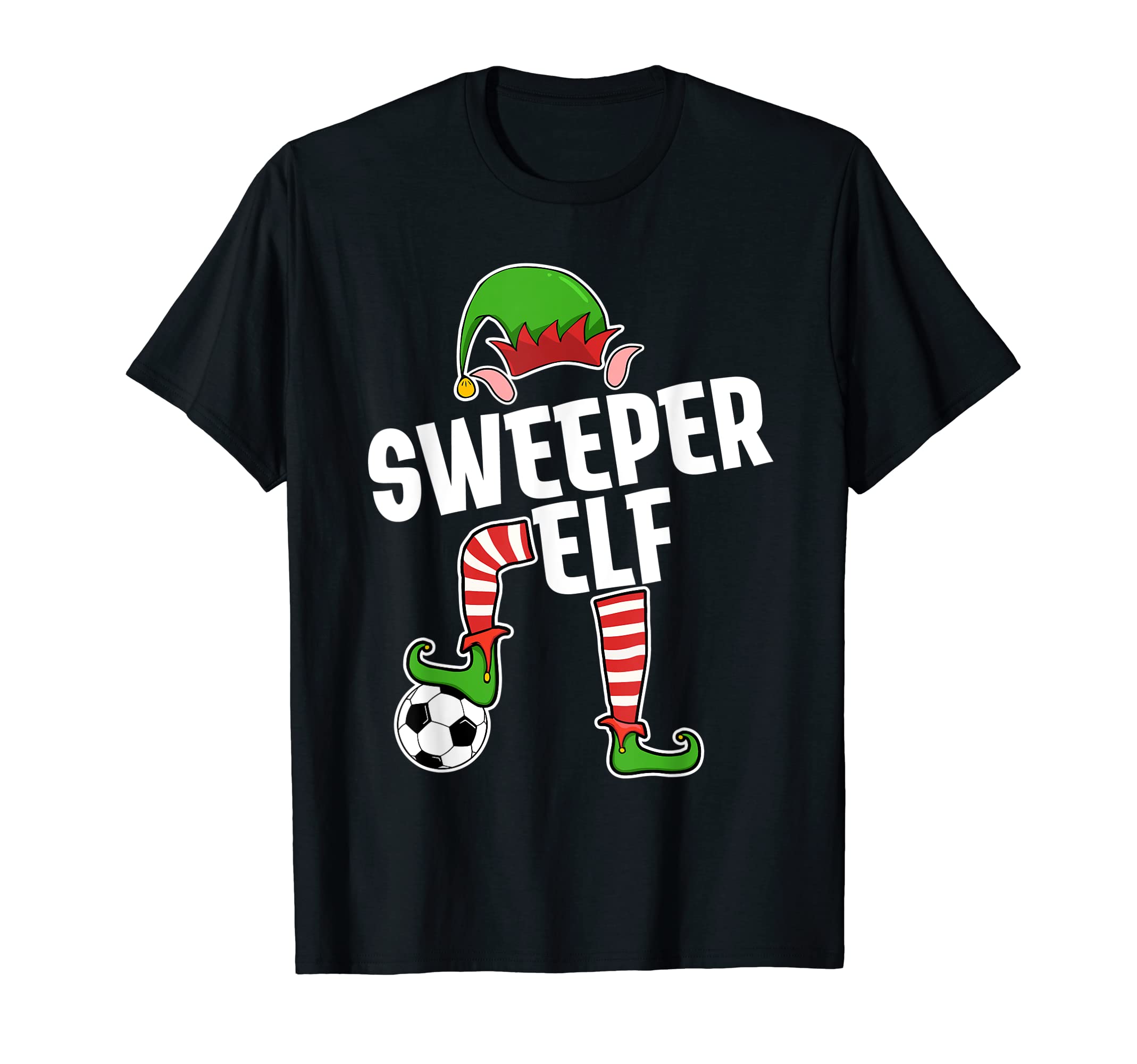 Soccer Elf Sweeper Soccer Player Elf T-Shirt - Novelty Apparel for Adults