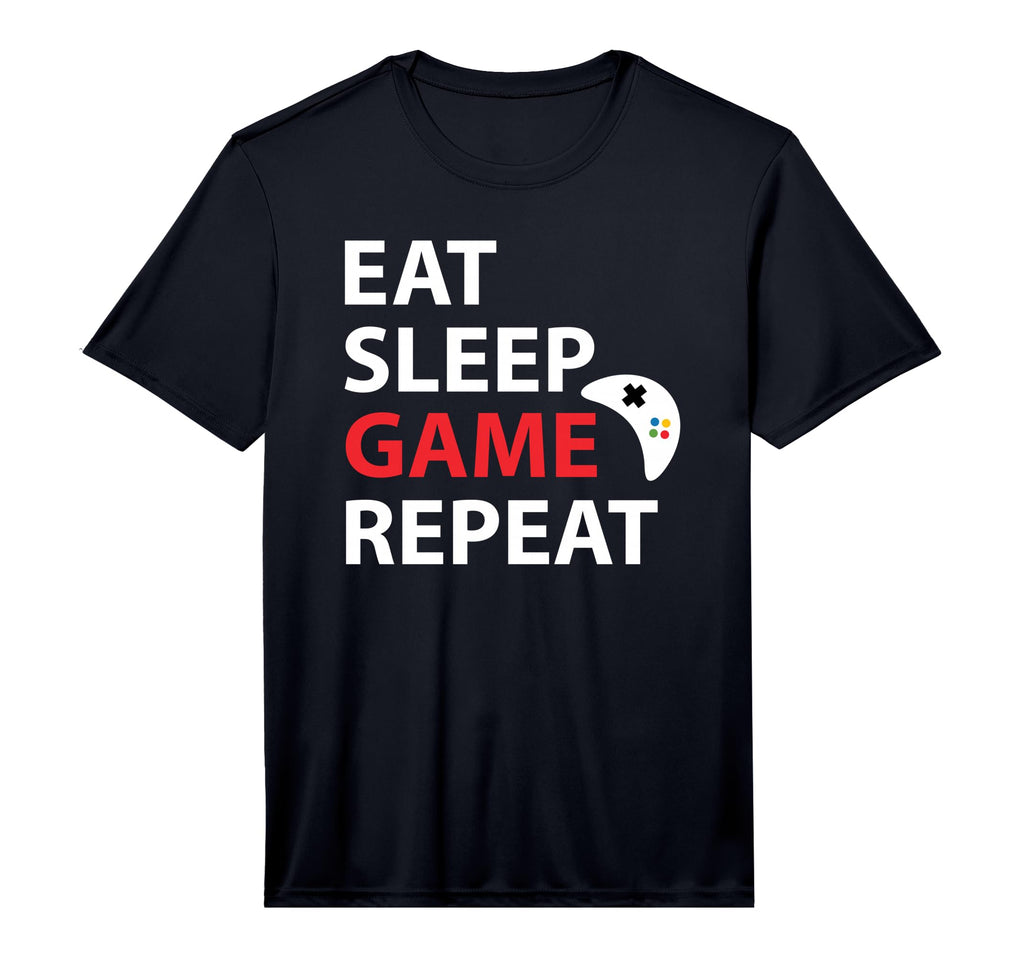 Eat Sleep Game Repeat Video Game T-Shirt - Minimalist Print Unisex