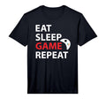 Eat Sleep Game Repeat Video Game T-Shirt - Minimalist Print Unisex