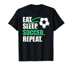 Eat Sleep Soccer Repeat Coaches T-Shirt - Streetwear Style Men Women