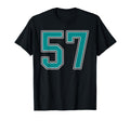 Teal And White Number 57 Jersey T-Shirt - Aesthetic Graphic Men Women