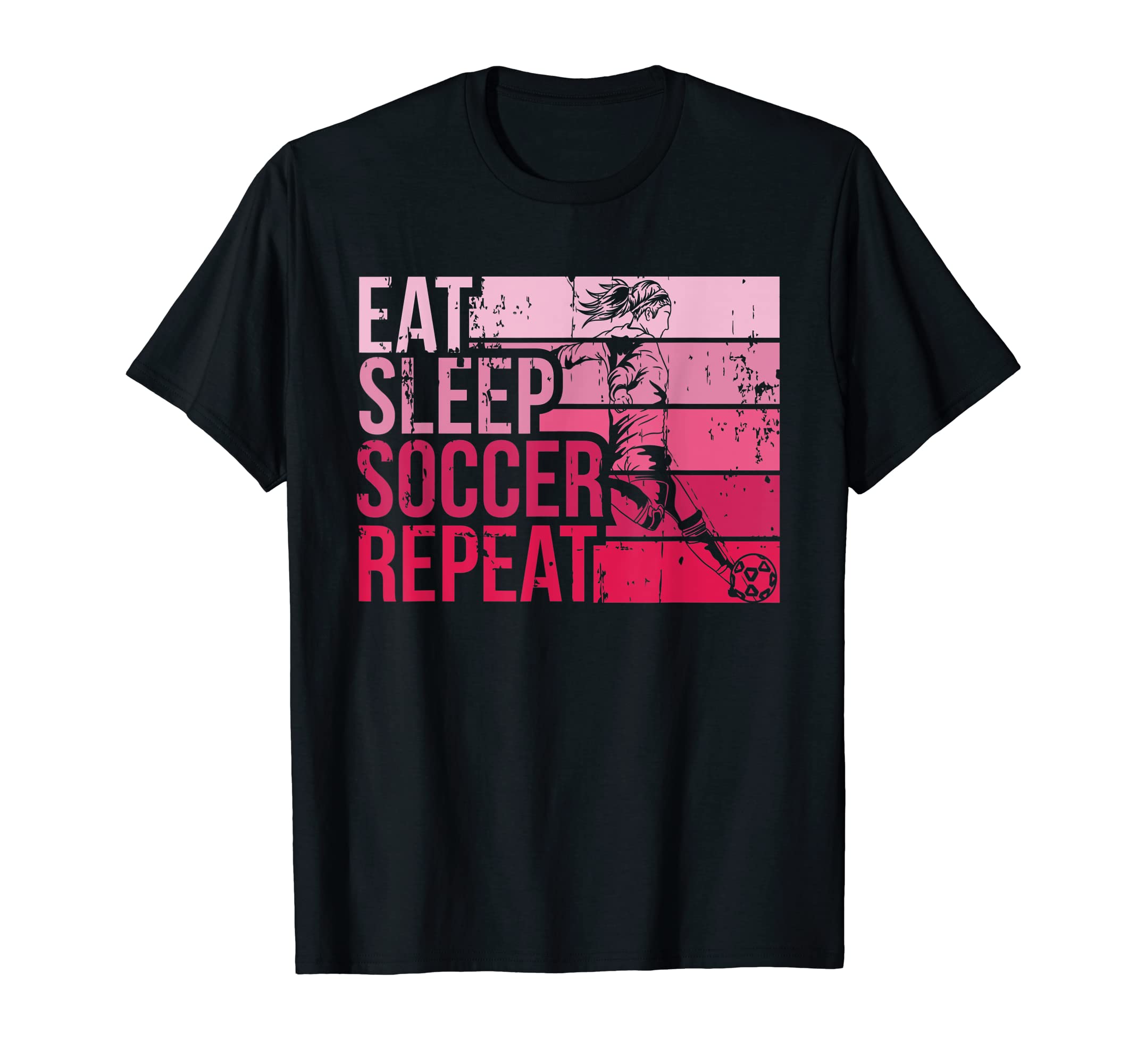 Eat Sleep Soccer Repeat Funny T-Shirt - Fun Novelty Design Unisex