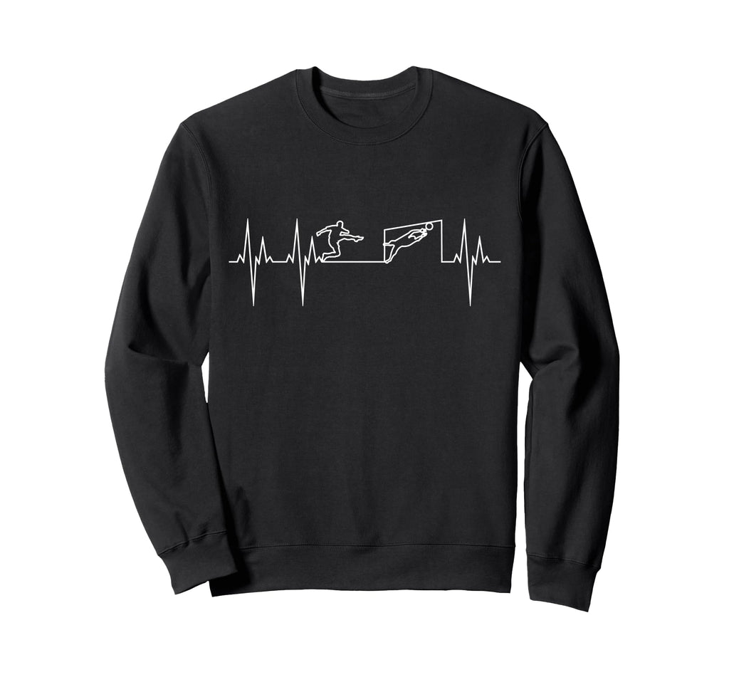 Soccer Heartbeat Soccer Football Sweatshirt - Unique Graphic for Adults