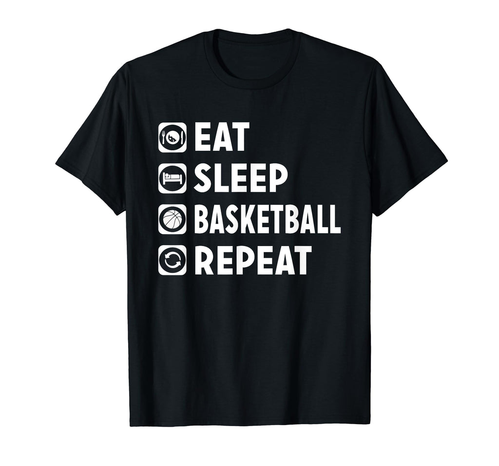 Eat Sleep Basketball Repeat Funny T-Shirt - Unique Graphic for Adults