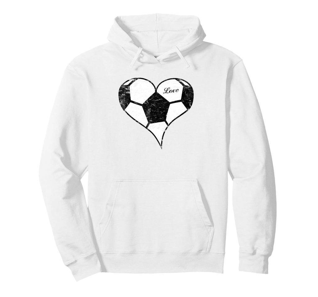Soccer Love Soccer Heart Soccer Hoodie - Casual Everyday Wear Men Women