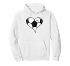 Soccer Love Soccer Heart Soccer Hoodie - Casual Everyday Wear Men Women