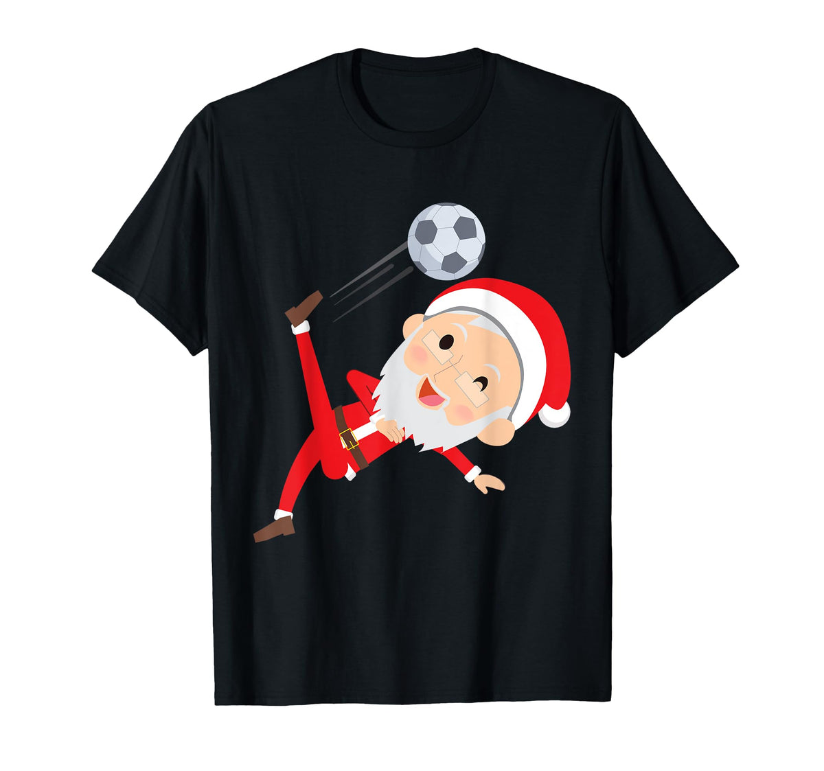 Santa Claus Loves Soccer T-Shirt - Casual Everyday Wear for Adults