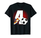 4 Soccer Birthday Player Bday Party T-Shirt - Custom Art Print Men Women