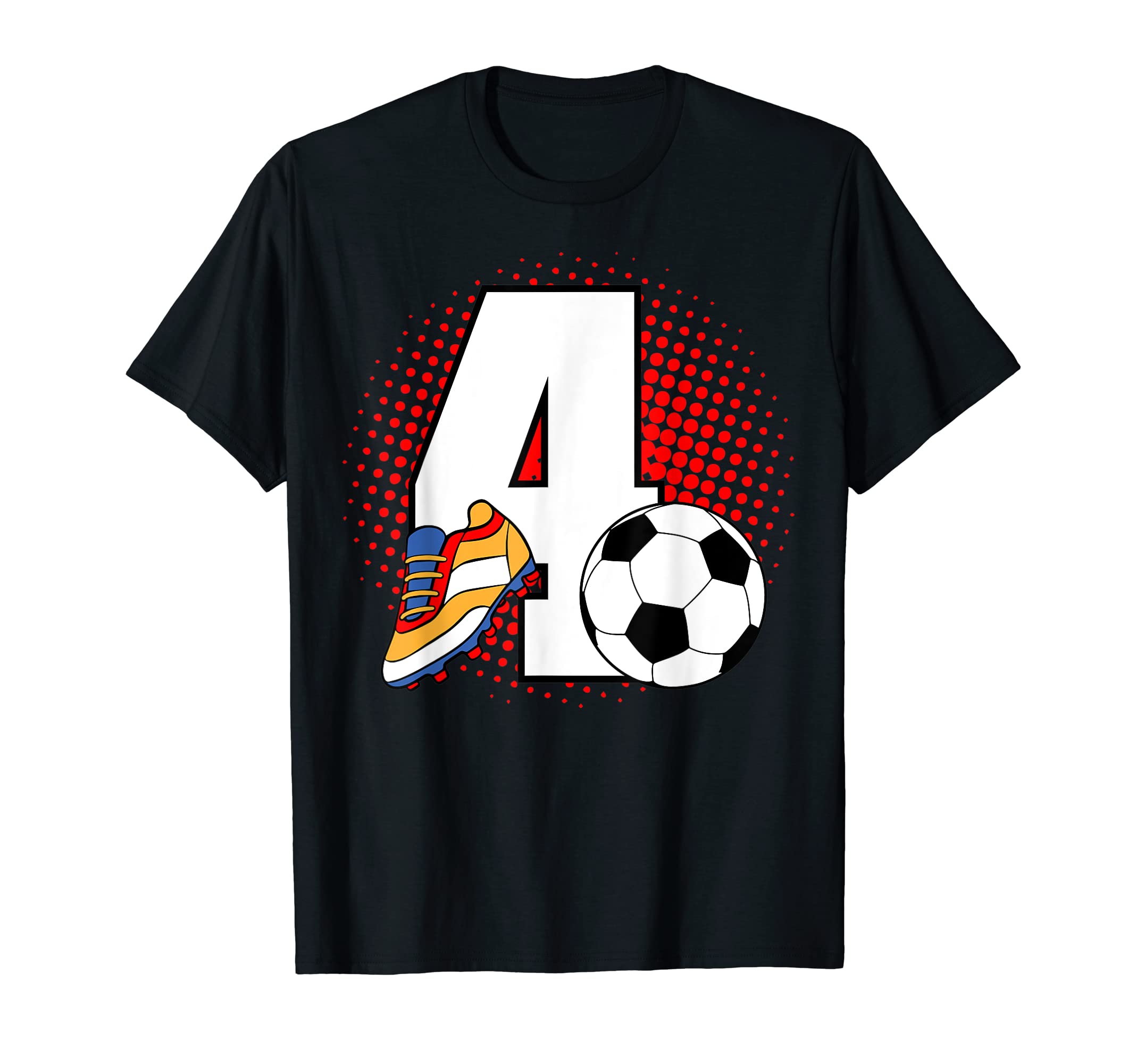4 Soccer Birthday Player Bday Party T-Shirt - Custom Art Print Men Women