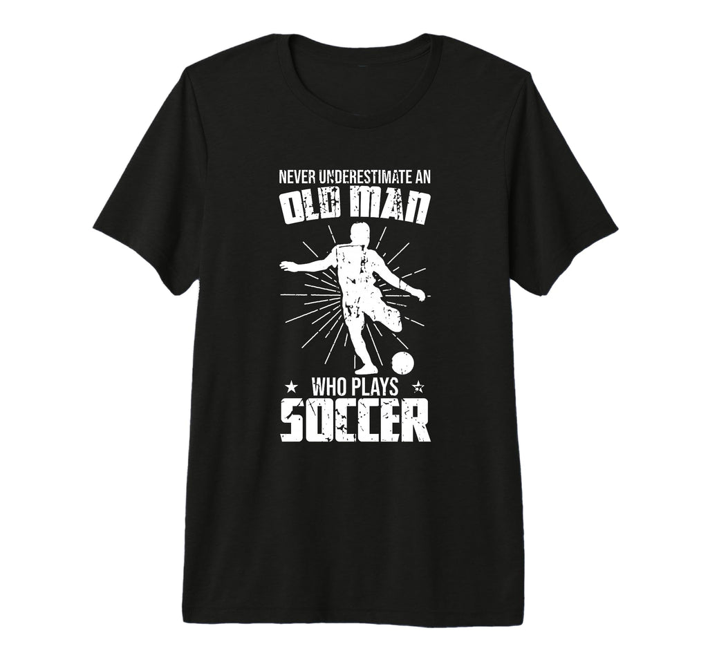 Mens Never Underestimate Old Soccer T-Shirt - Custom Art Print for Adults