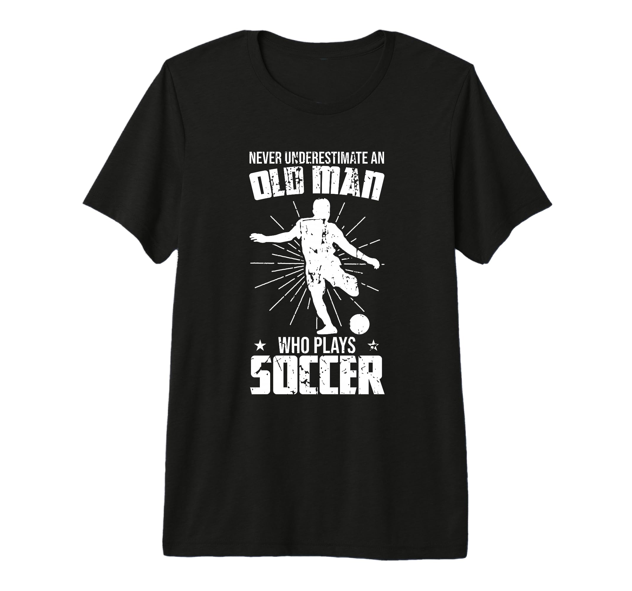 Mens Never Underestimate Old Soccer T-Shirt - Custom Art Print for Adults