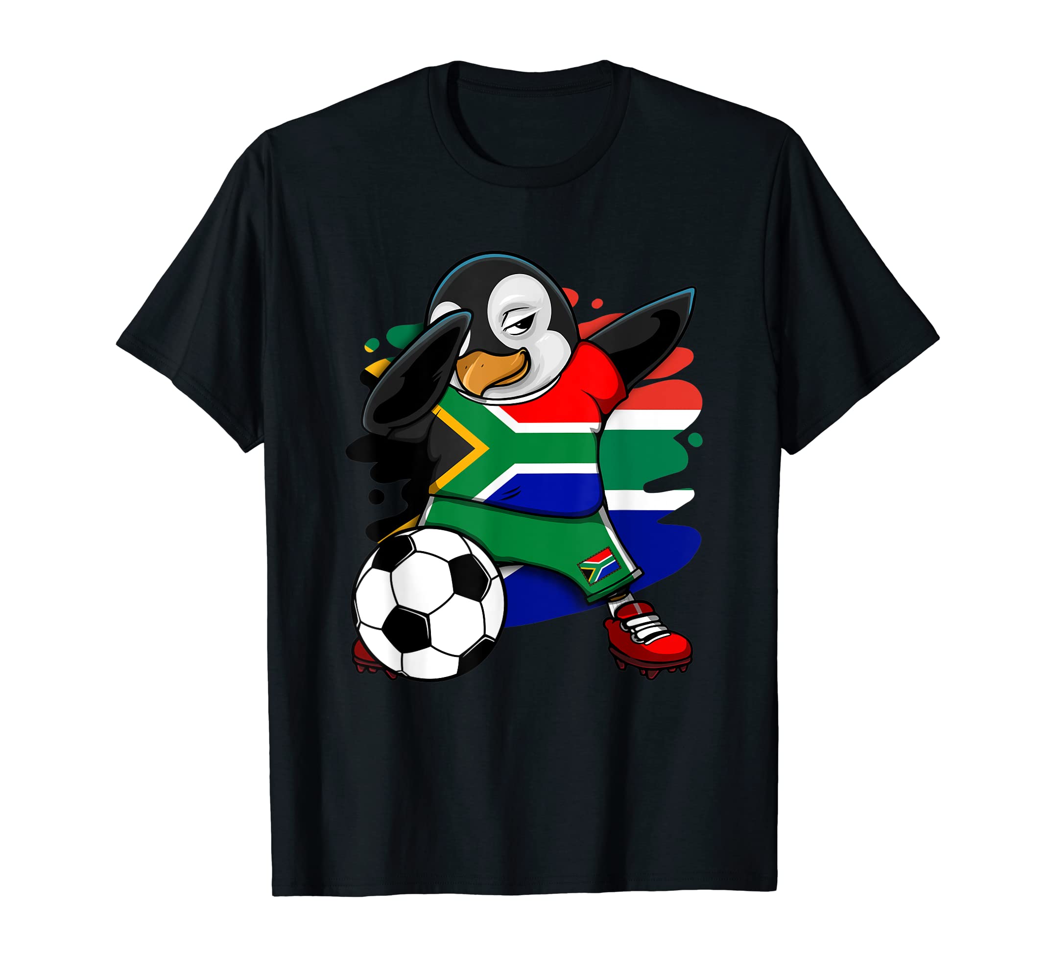 Dabbing Penguin South Africa Soccer T-Shirt - Streetwear Style Men Women