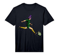 Soccer Player Kicking Skull Lazy T-Shirt - Novelty Apparel for Adults