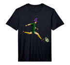 Soccer Player Kicking Skull Lazy T-Shirt - Novelty Apparel for Adults